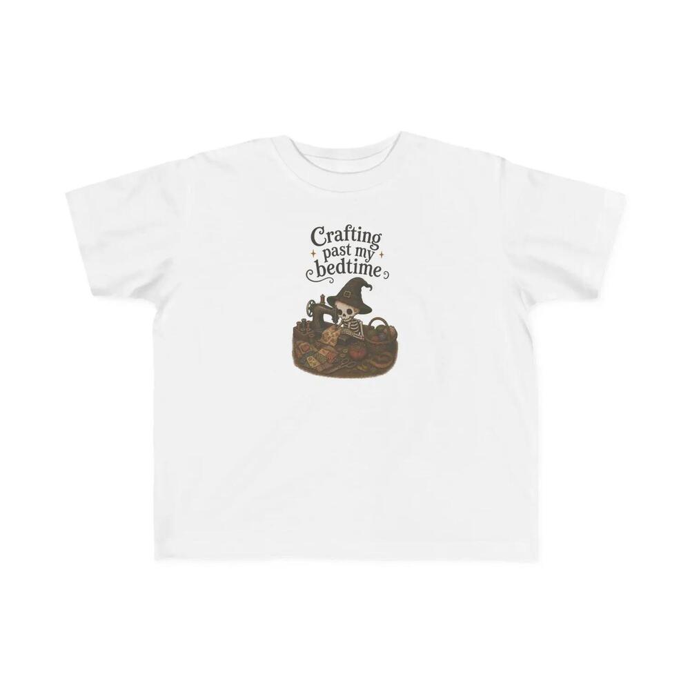 Toddler Crafting Shirt, Crafting Past My Bedtime Tee, Skeleton Sewing